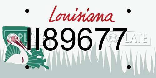 II89677 Louisiana License Plate