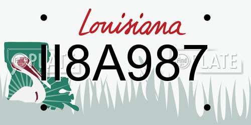II8A987 Louisiana License Plate