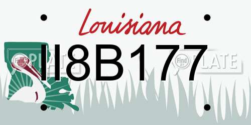 II8B177 Louisiana License Plate