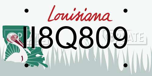 II8Q809 Louisiana License Plate