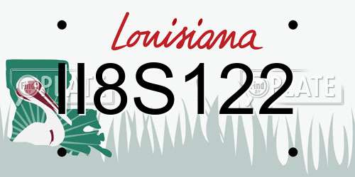II8S122 Louisiana License Plate