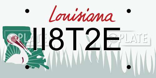 II8T2E Louisiana License Plate