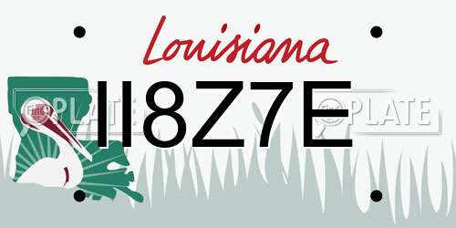 II8Z7E Louisiana License Plate