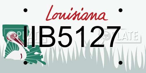 IIB5127 Louisiana License Plate