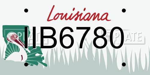 IIB6780 Louisiana License Plate
