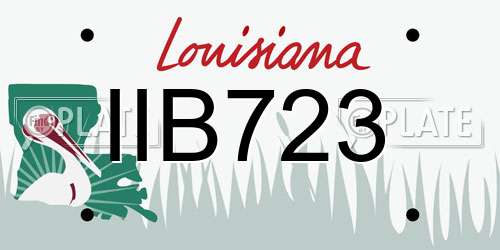 IIB723 Louisiana License Plate