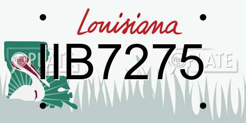 IIB7275 Louisiana License Plate