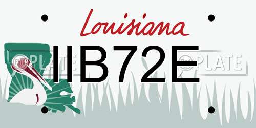IIB72E Louisiana License Plate