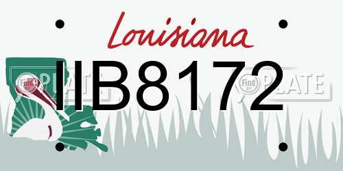 IIB8172 Louisiana License Plate