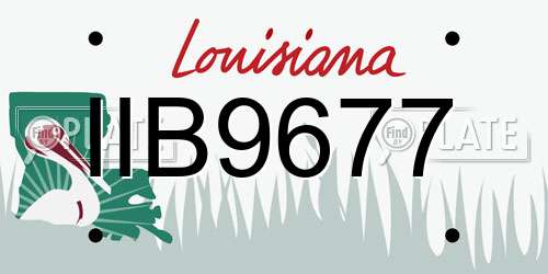 IIB9677 Louisiana License Plate