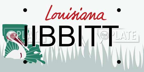 IIBBITT Louisiana License Plate