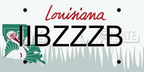 IIBZZZB Louisiana License Plate