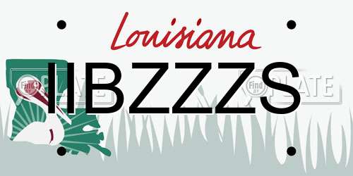 IIBZZZS Louisiana License Plate