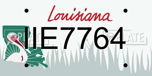 IIE7764 Louisiana License Plate