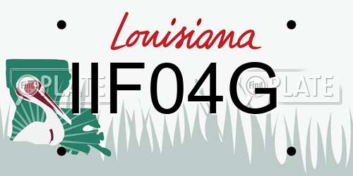 IIF04G Louisiana License Plate