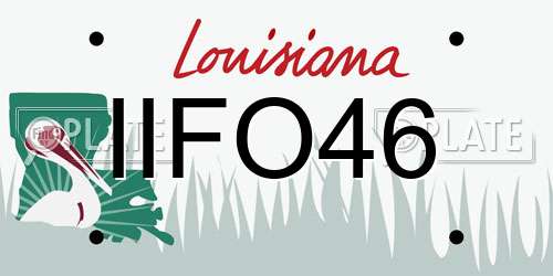 IIFO46 Louisiana License Plate