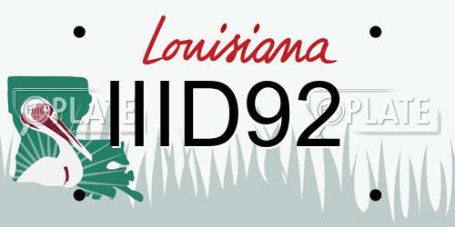 IIID92 Louisiana License Plate