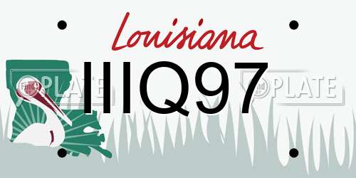 IIIQ97 Louisiana License Plate