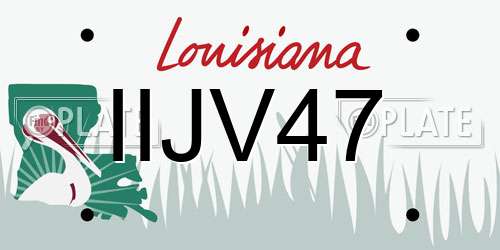 IIJV47 Louisiana License Plate