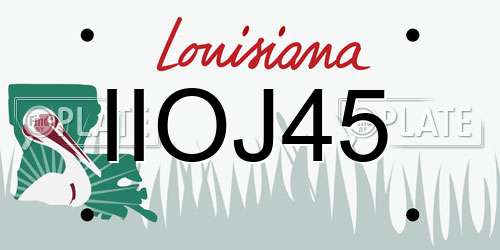 IIOJ45 Louisiana License Plate