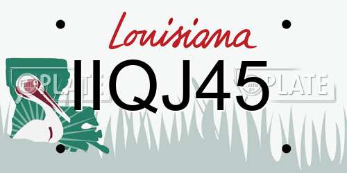 IIQJ45 Louisiana License Plate