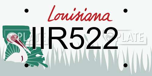 IIR522 Louisiana License Plate