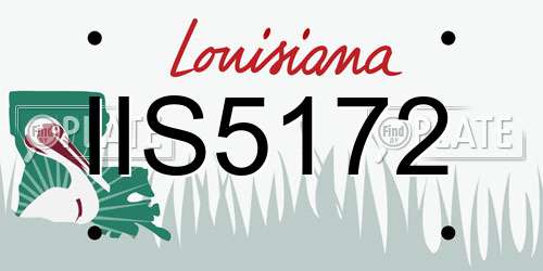 IIS5172 Louisiana License Plate