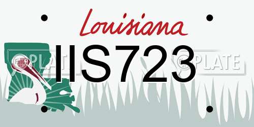 IIS723 Louisiana License Plate