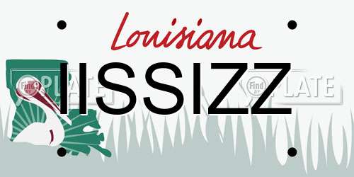 IISSIZZ Louisiana License Plate