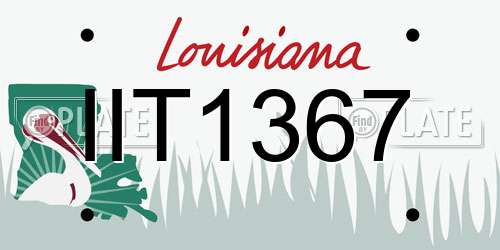 IIT1367 Louisiana License Plate