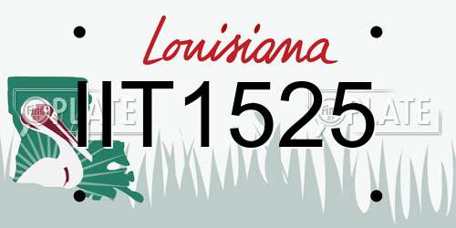 IIT1525 Louisiana License Plate