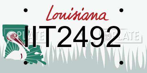 IIT2492 Louisiana License Plate