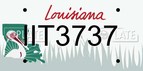 IIT3737 Louisiana License Plate