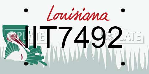 IIT7492 Louisiana License Plate