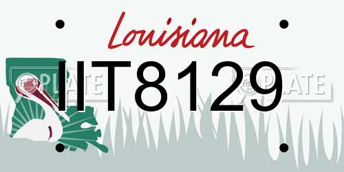 IIT8129 Louisiana License Plate