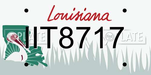 IIT8717 Louisiana License Plate