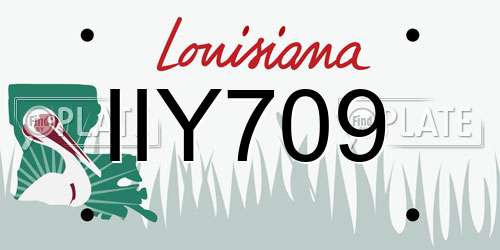 IIY709 Louisiana License Plate