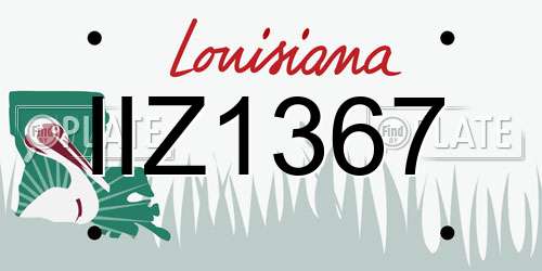 IIZ1367 Louisiana License Plate