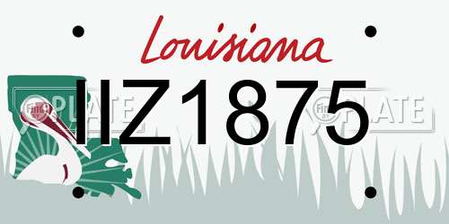 IIZ1875 Louisiana License Plate