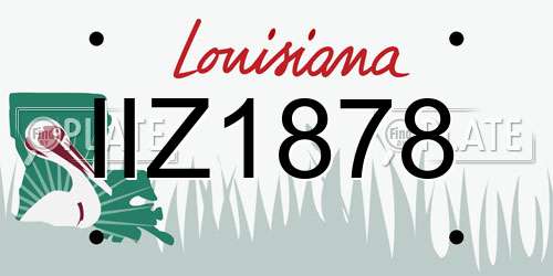 IIZ1878 Louisiana License Plate