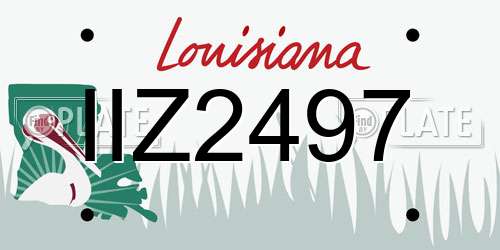 IIZ2497 Louisiana License Plate