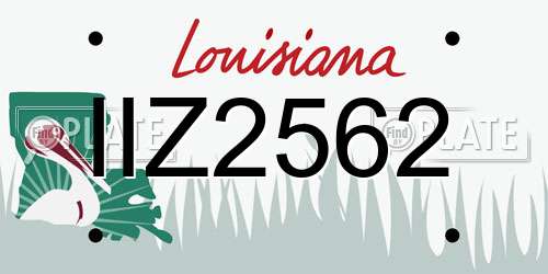 IIZ2562 Louisiana License Plate