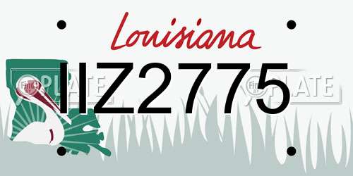 IIZ2775 Louisiana License Plate