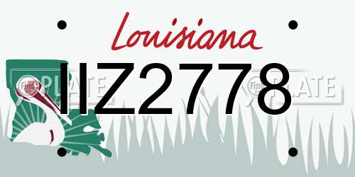 IIZ2778 Louisiana License Plate