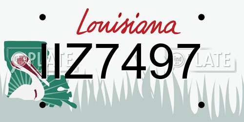 IIZ7497 Louisiana License Plate