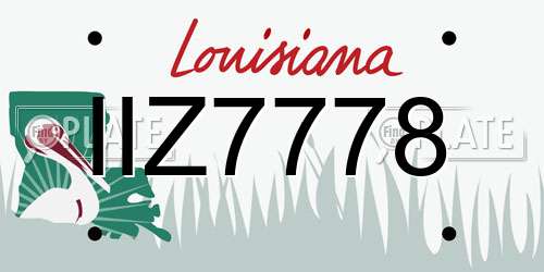 IIZ7778 Louisiana License Plate