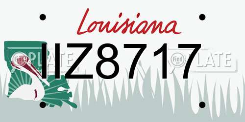 IIZ8717 Louisiana License Plate