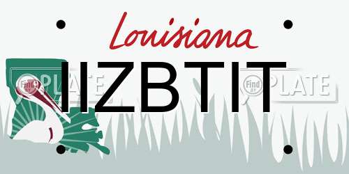 IIZBTIT Louisiana License Plate