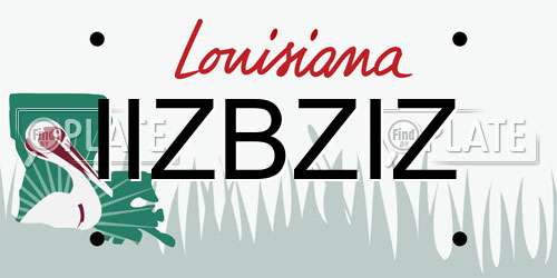 IIZBZIZ Louisiana License Plate