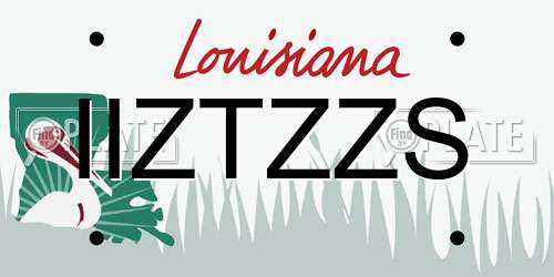 IIZTZZS Louisiana License Plate